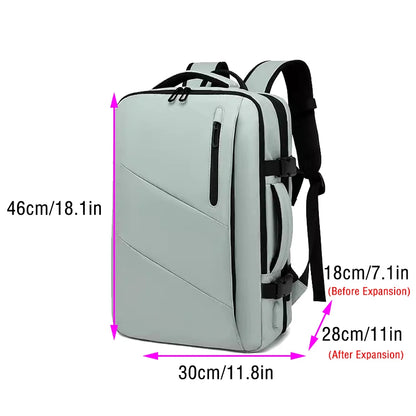 Business Backpack for Men Large Capacity Bag Waterproof Expandable with Usb Port Multifunctional Portable Travel Backpacks Woman