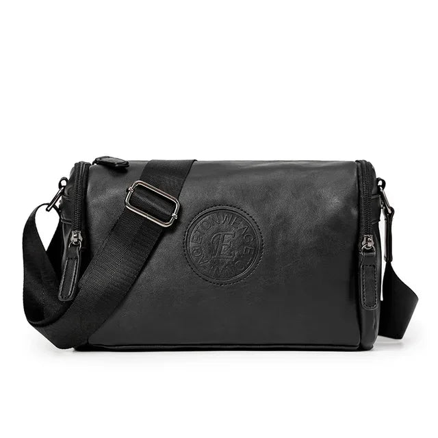 Business Black Men's Shoulder Outdoor Casual Man Crossbody Messenger PU Leather Sling Male Small Square Bag
