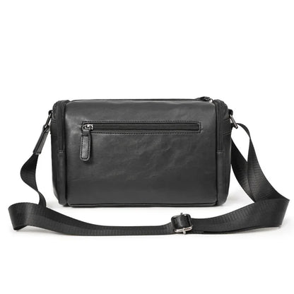 Business Black Men's Shoulder Outdoor Casual Man Crossbody Messenger PU Leather Sling Male Small Square Bag