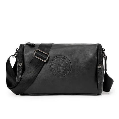 Business Black Men's Shoulder Outdoor Casual Man Crossbody Messenger PU Leather Sling Male Small Square Bag