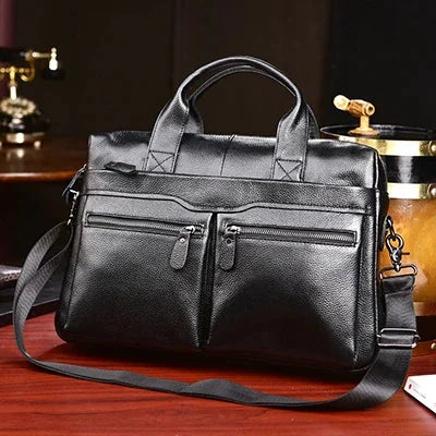 Business Briefcase Genuine Handbags Male Travel Shoulder Bag Men High Quality Cowhide Leather Messenger Bags