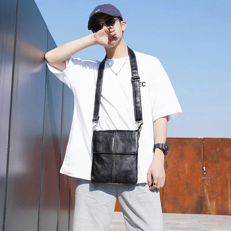Business Casual Shoulder For Men Luxury PU Leather Crossbody Male Small Sling Bag Fashion Ipad Handbags