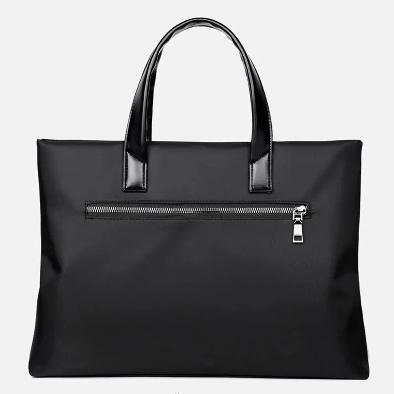 Business Conference Men's Handbag Horizontal Zipper Briefcase Man Large Capacity File Tote 14" Laptop Bag For Male