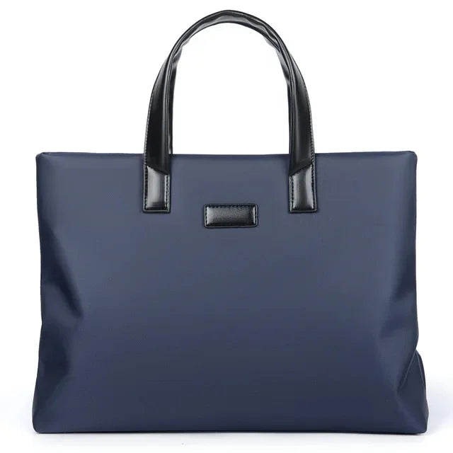 Business Conference Men's Handbag Horizontal Zipper Briefcase Man Large Capacity File Tote 14" Laptop Bag For Male
