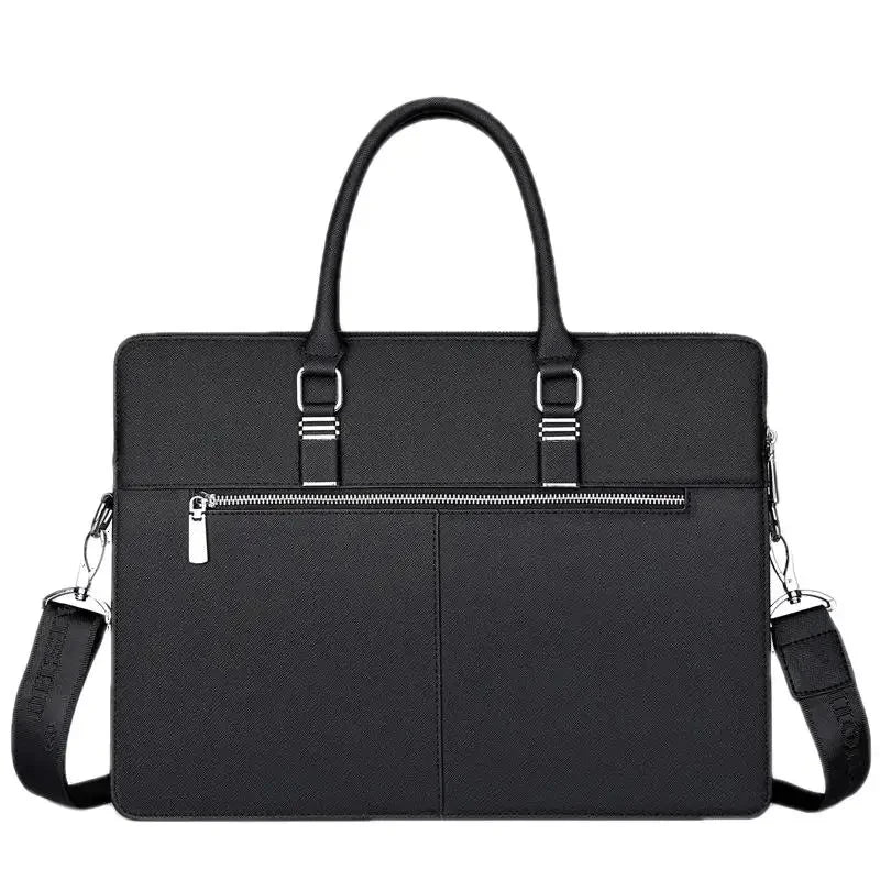 Business Double Pockets Men's Briefcase Fashion Handbag 14“ Laptop Large Capacity Male Shoulder Messenger Bag For Document