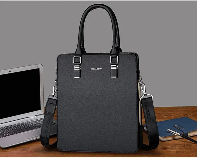 Business Double Pockets Men's Briefcase Fashion Handbag 14“ Laptop Large Capacity Male Shoulder Messenger Bag For Document