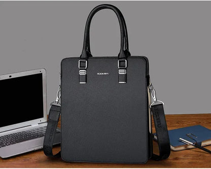 Business Double Pockets Men's Briefcase Fashion Handbag 14“ Laptop Large Capacity Male Shoulder Messenger Bag For Document