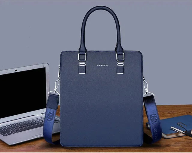 Business Double Pockets Men's Briefcase Fashion Handbag 14“ Laptop Large Capacity Male Shoulder Messenger Bag For Document