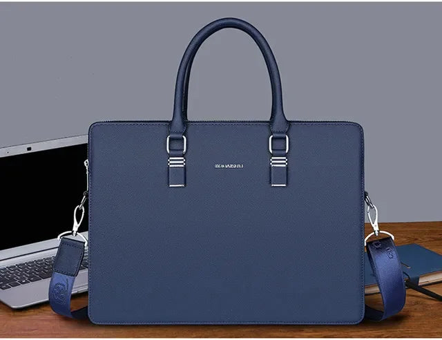 Business Double Pockets Men's Briefcase Fashion Handbag 14“ Laptop Large Capacity Male Shoulder Messenger Bag For Document