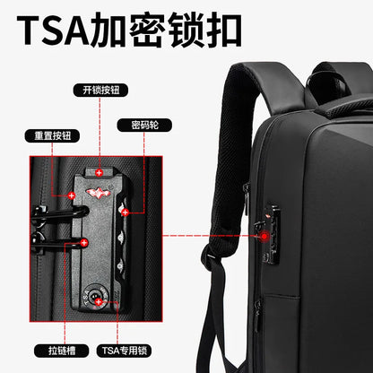 Business Expandable Backpack For Men Laptop TSA Keyless Anti-theft Waterproof School Backpacks Hard Shell USB Travel Bag New