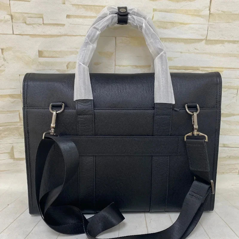 Business Genuine Leather Men Briefcases High Quality Cowhide Handbag Large Capacity Shoulder Messenger 15.6 "Inch Laptop Bag