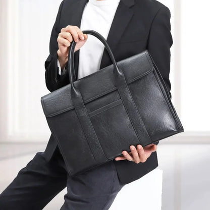 Business Genuine Leather Men Briefcases High Quality Cowhide Handbag Large Capacity Shoulder Messenger 15.6 "Inch Laptop Bag