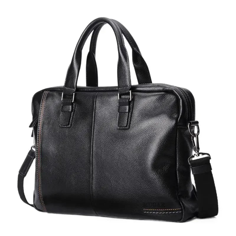 Business Genuine Leather Men's Briefcase Large Capacity Handbag Office Male Shoulder Messenger 15.6 "Inch Laptop Bag