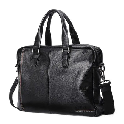 Business Genuine Leather Men's Briefcase Large Capacity Handbag Office Male Shoulder Messenger 15.6 "Inch Laptop Bag