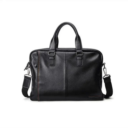 Business Genuine Leather Men's Briefcase Large Capacity Handbag Office Male Shoulder Messenger 15.6 "Inch Laptop Bag