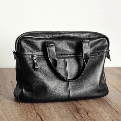 Business Genuine Leather Men's Briefcase Large Capacity Handbag Office Male Shoulder Messenger 15.6 "Inch Laptop Bag