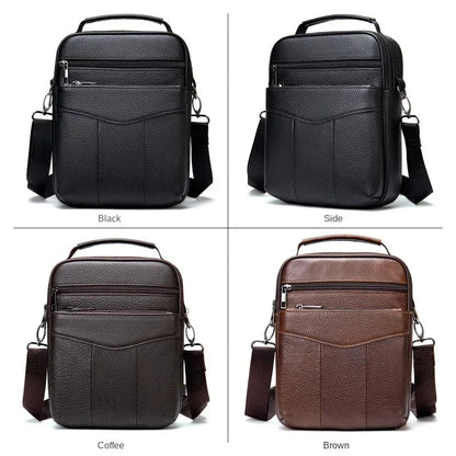 Business Genuine Leather Men's Crossbody Vintage Cowhide Shoulder Multifunction Messenger Bag Casual Man Handbag