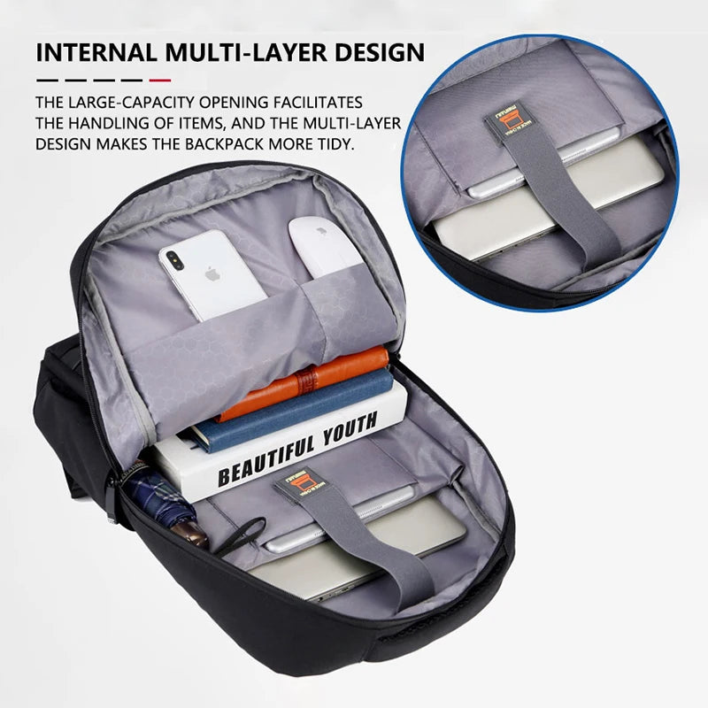 Business Laptop Backpacks 14 15.6 Inch Fashion Men Travel bag Backpack Multifunction Nylon School bags for Teenagers sac mochila