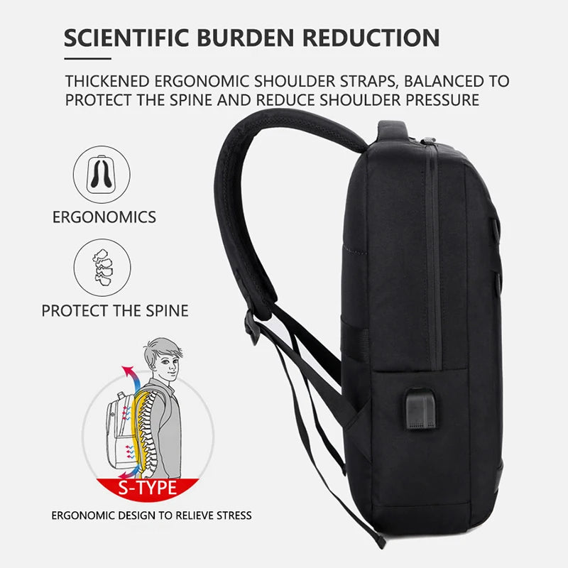 Business Laptop Backpacks 14 15.6 Inch Fashion Men Travel bag Backpack Multifunction Nylon School bags for Teenagers sac mochila