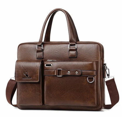 Business Large Capacity Retro Tote Men's Laptop Waterproof and Wear-resistant Briefcase Shoulder Crossbody Bag