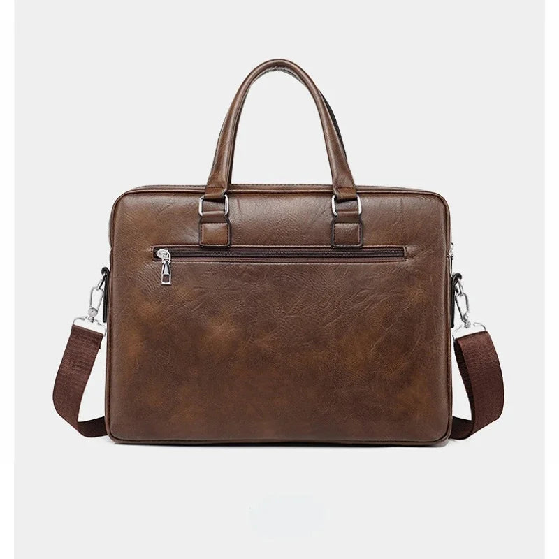 Business Large Capacity Retro Tote Men's Laptop Waterproof and Wear-resistant Briefcase Shoulder Crossbody Bag