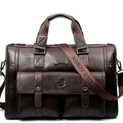 Business Leather Men Hand Luxury Travel Tote Large Capacity Briefcase Male Laptop Office Shoulder Messenger Bag
