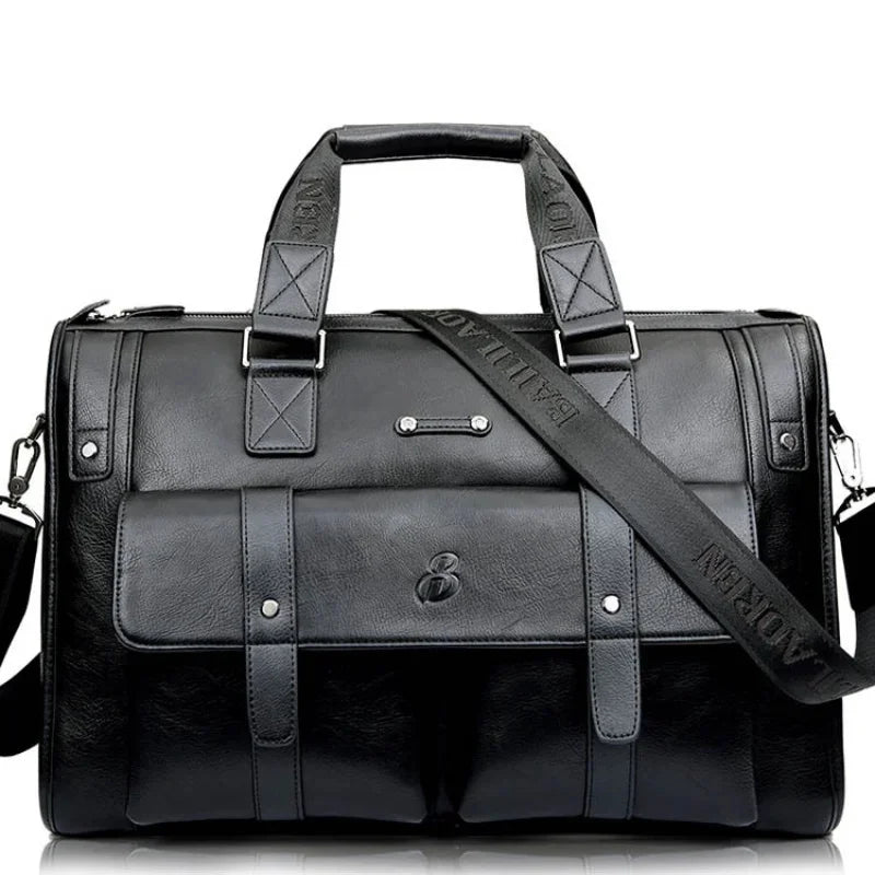 Business Leather Men Hand Luxury Travel Tote Large Capacity Briefcase Male Laptop Office Shoulder Messenger Bag