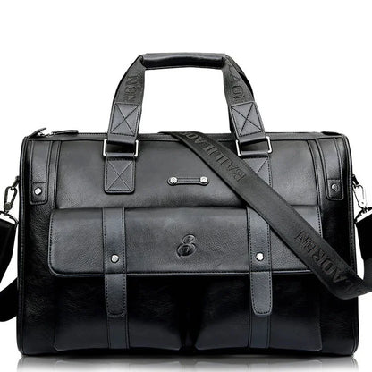 Business Leather Men Hand Luxury Travel Tote Large Capacity Briefcase Male Laptop Office Shoulder Messenger Bag