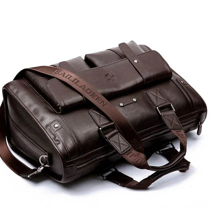 Business Leather Men Hand Luxury Travel Tote Large Capacity Briefcase Male Laptop Office Shoulder Messenger Bag