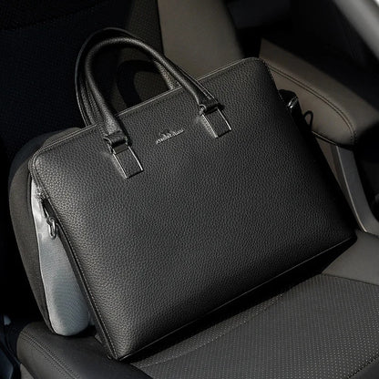 Business Leather Men's Briefcase Executive Handbag Large Capacity Male Shoulder Messenger Office Laptop Bag