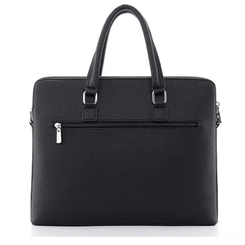 Business Leather Men's Briefcase Executive Handbag Large Capacity Male Shoulder Messenger Office Laptop Bag