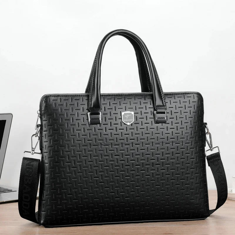 Business Leather Men's Briefcase Large Capacity Handbag High Quality Male Shoulder Messenger Office Laptop Bag