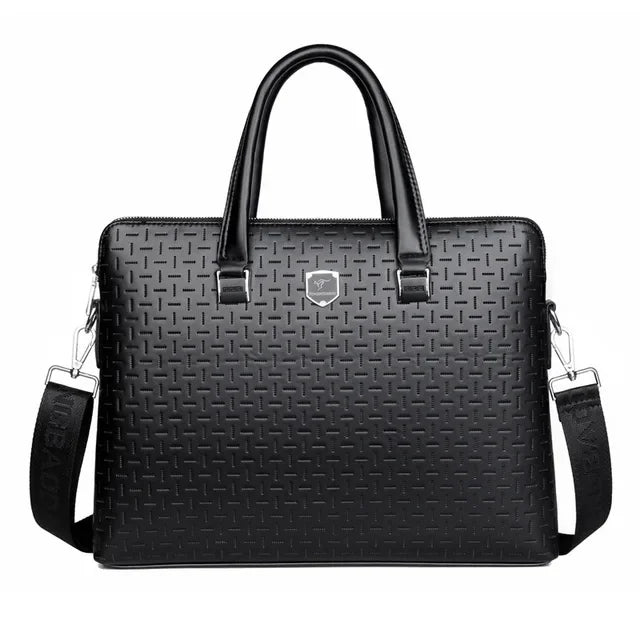 Business Leather Men's Briefcase Large Capacity Handbag High Quality Male Shoulder Messenger Office Laptop Bag