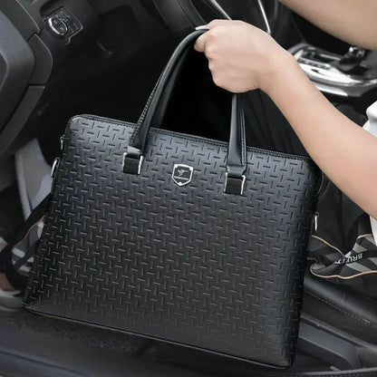 Business Leather Men's Briefcase Large Capacity Handbag High Quality Male Shoulder Messenger Office Laptop Bag