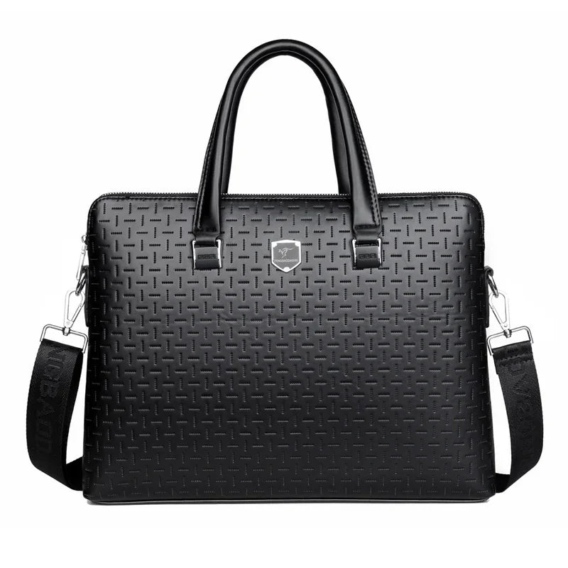 Business Leather Men's Briefcase Large Capacity Handbag High Quality Male Shoulder Messenger Office Laptop Bag