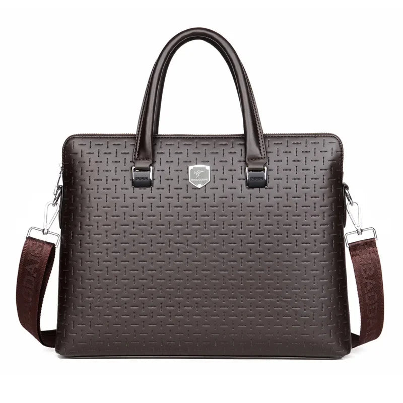 Business Leather Men's Briefcase Large Capacity Handbag High Quality Male Shoulder Messenger Office Laptop Bag
