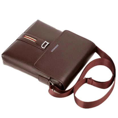 Business Leather Men's Shoulder Fashion Office Messenger Casual Crossbody Bag Large Capacity Man Handbag