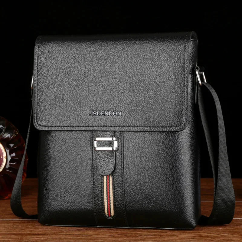 Business Leather Men's Shoulder Fashion Office Messenger Casual Crossbody Bag Large Capacity Man Handbag