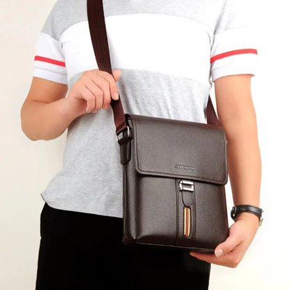 Business Leather Men's Shoulder Fashion Office Messenger Casual Crossbody Bag Large Capacity Man Handbag