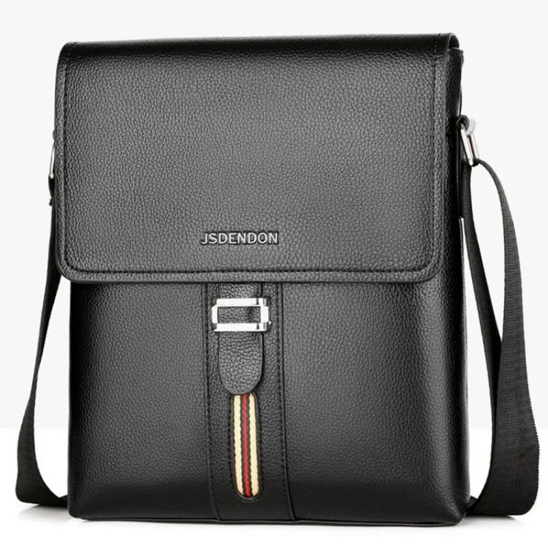 Business Leather Men's Shoulder Fashion Office Messenger Casual Crossbody Bag Large Capacity Man Handbag