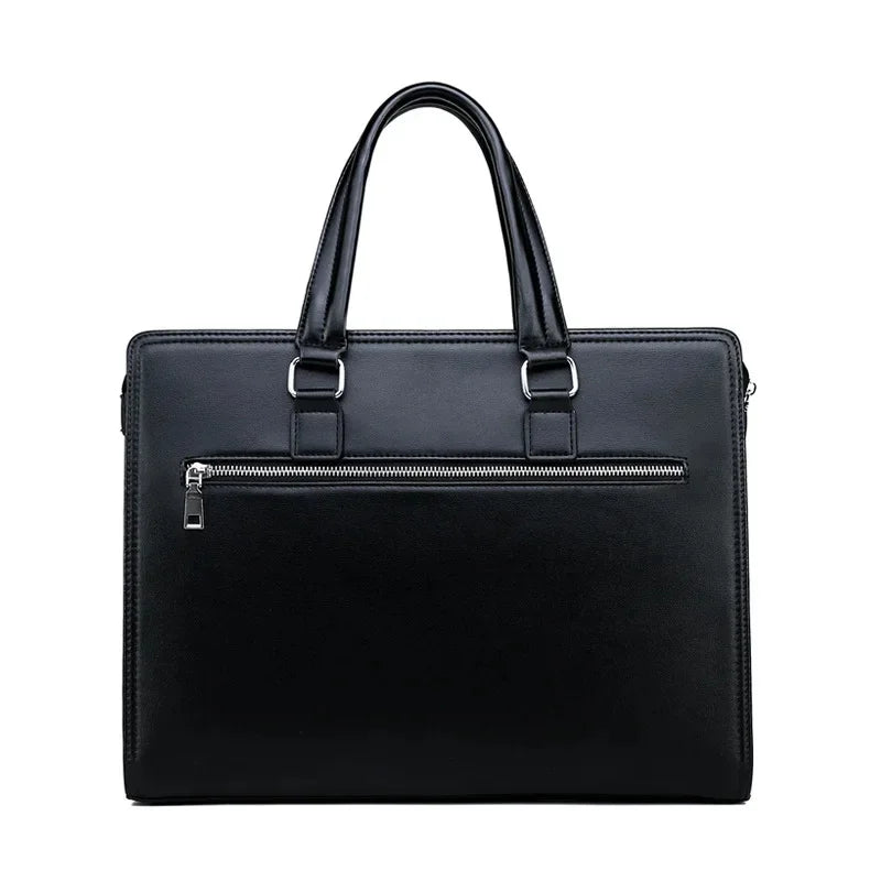 Business Leather Password Lock Men Briefcase Large Capacity Handbag Office Male Shoulder Messenger 14" Laptop Bag