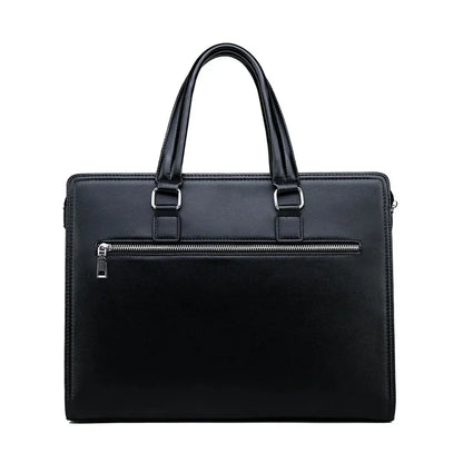Business Leather Password Lock Men Briefcase Large Capacity Handbag Office Male Shoulder Messenger 14" Laptop Bag