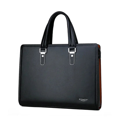 Business Leather Password Lock Men Briefcase Large Capacity Handbag Office Male Shoulder Messenger 14" Laptop Bag