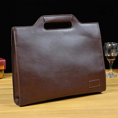Business PU Leather Briefcases Men Luxury Office Handbag Large Capacity Shoulder Messenger Male Casual File Tote Bag