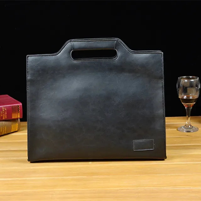 Business PU Leather Briefcases Men Luxury Office Handbag Large Capacity Shoulder Messenger Male Casual File Tote Bag
