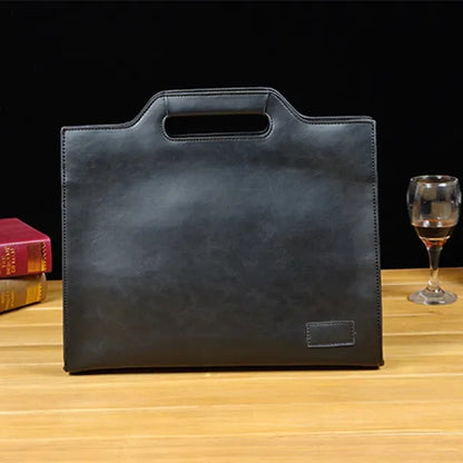 Business PU Leather Briefcases Men Luxury Office Handbag Large Capacity Shoulder Messenger Male Casual File Tote Bag
