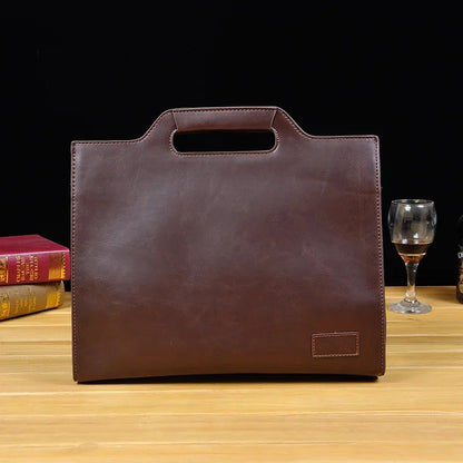 Business PU Leather Briefcases Men Luxury Office Handbag Large Capacity Shoulder Messenger Male Casual File Tote Bag