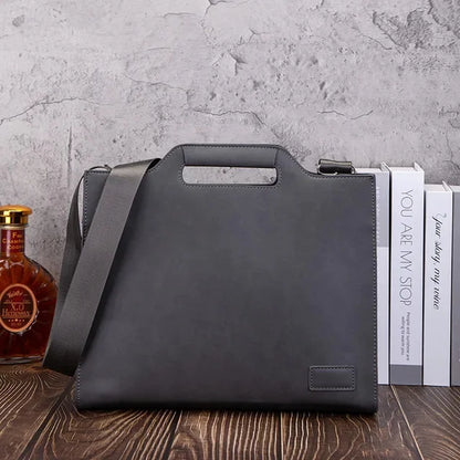 Business PU Leather Briefcases Men Luxury Office Handbag Large Capacity Shoulder Messenger Male Casual File Tote Bag