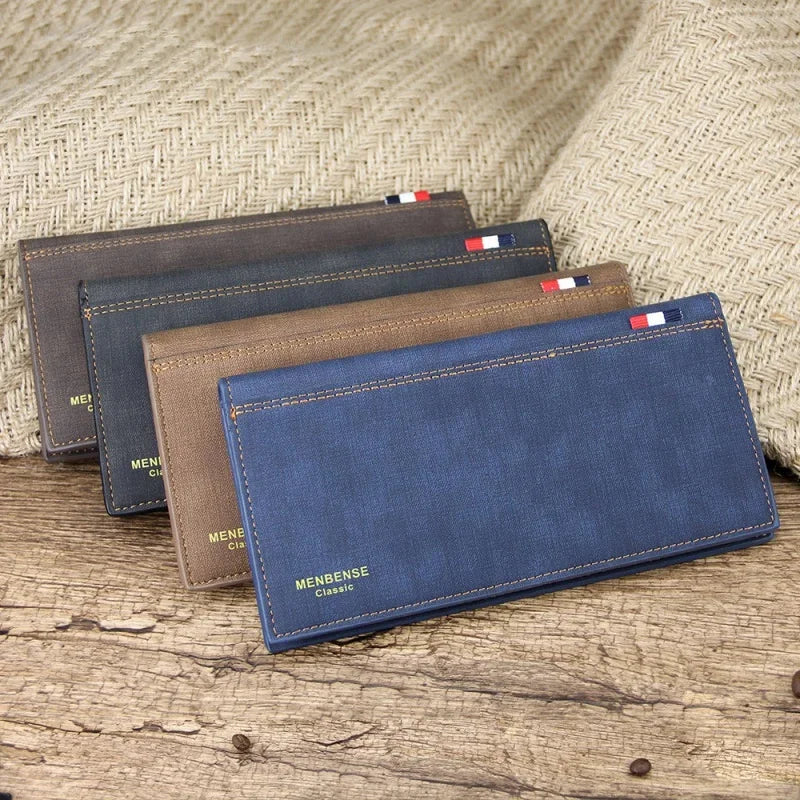 Business PU Leather Long Wallet Large Capacity Men Money Bags Slim Male Multi Function Purse Credit Card Holder Cards