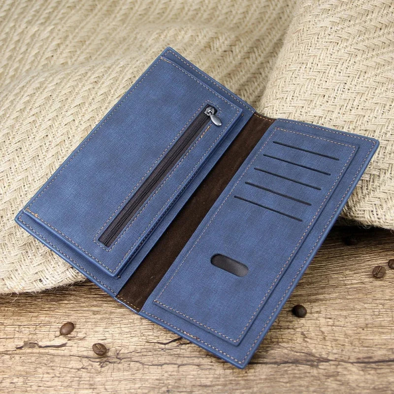 Business PU Leather Long Wallet Large Capacity Men Money Bags Slim Male Multi Function Purse Credit Card Holder Cards